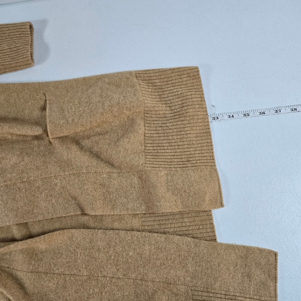 Vince Wool Cashmere Open Front Cardigan Camel Tan Shawl Collar Medium RN106730 - Picture 4 of 7